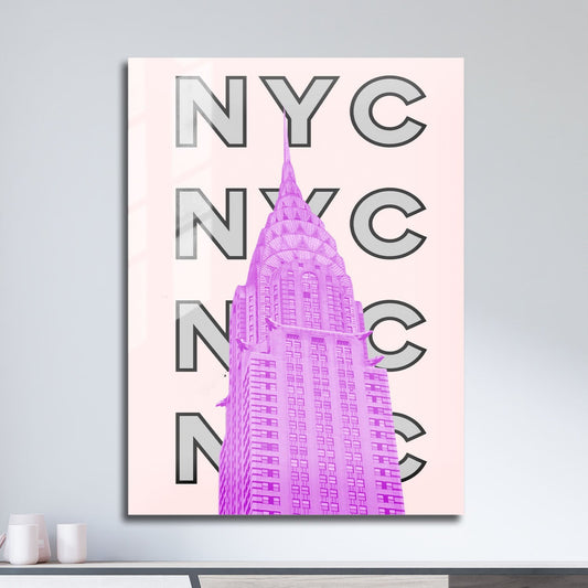 Wes Co Gallery Metal Poster NYC Colorful Travel 11" x 17" Home Goods - Travel Illustrations Edge to edge Metal Art Print