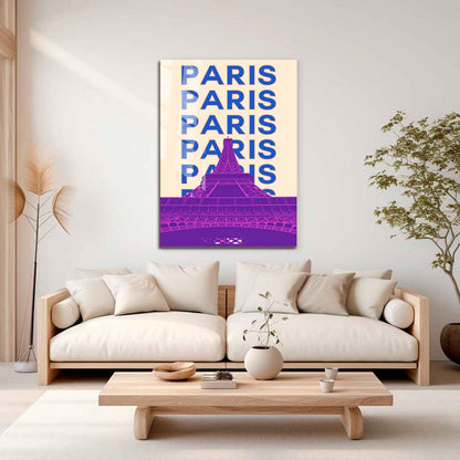 Wes Co Gallery Metal Poster Paris City Colorful Travel 16" x 24" Home Goods - Travel Illustrations Edge to edge Metal Art Print