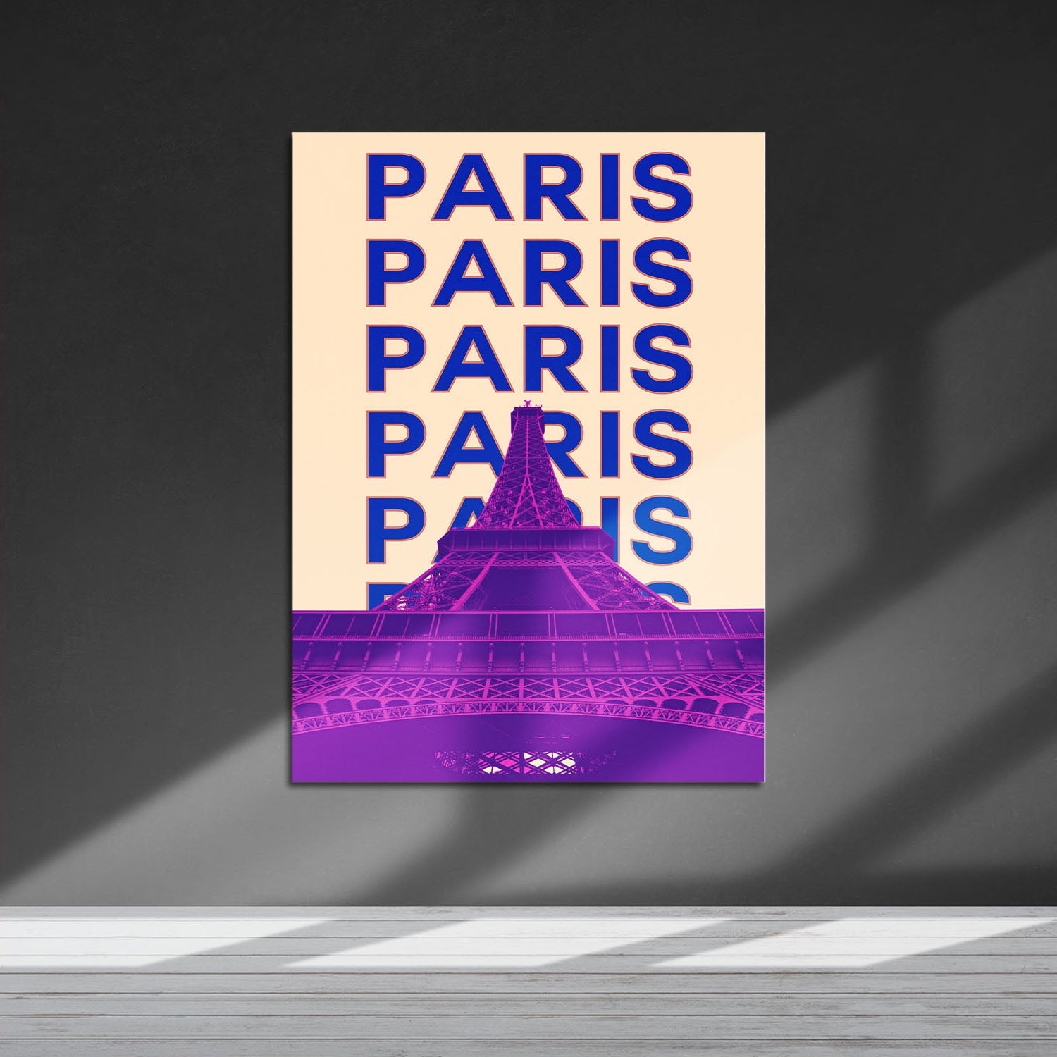 Wes Co Gallery Metal Poster Paris City Colorful Travel 16" x 24" Home Goods - Travel Illustrations Edge to edge Metal Art Print