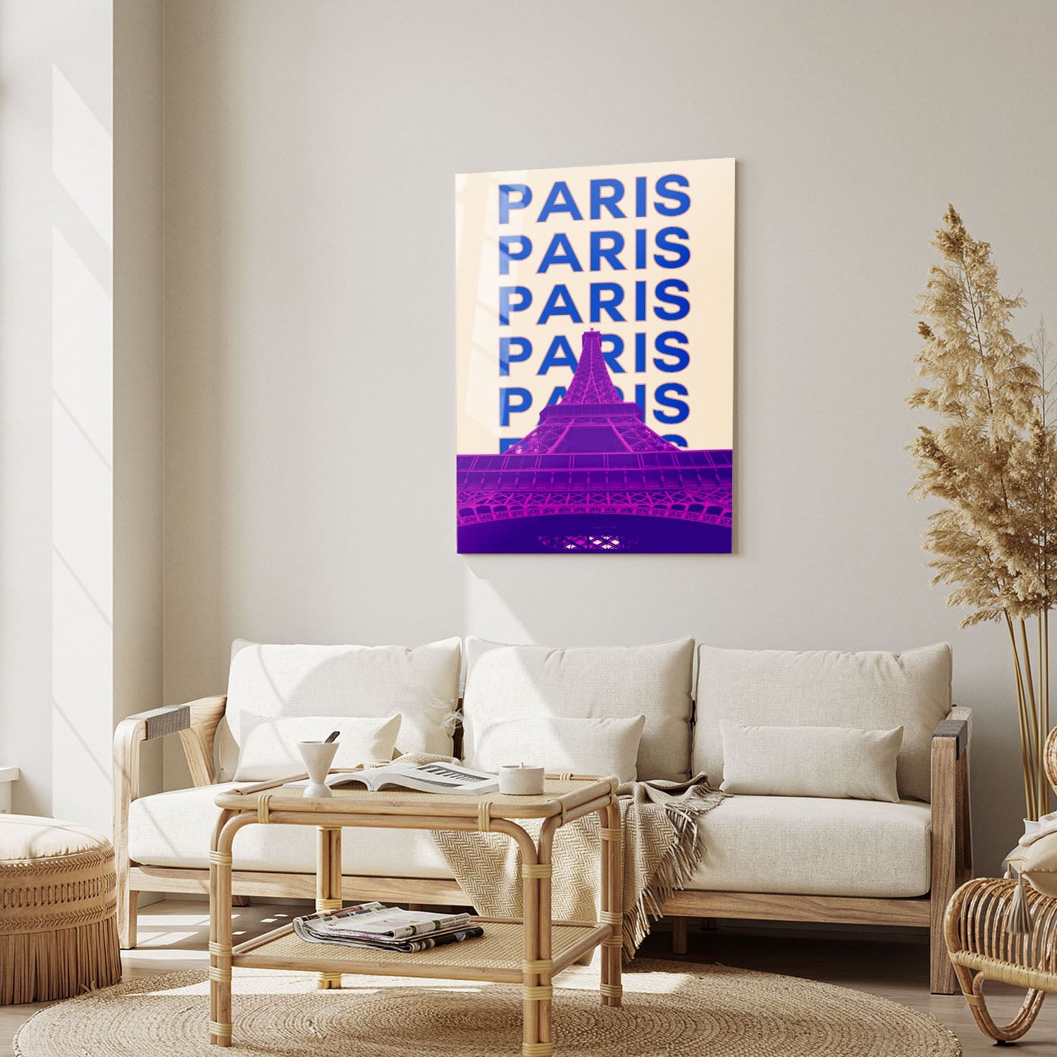 Wes Co Gallery Metal Poster Paris City Colorful Travel 5" x 7" Home Goods - Travel Illustrations Edge to edge Metal Art Print