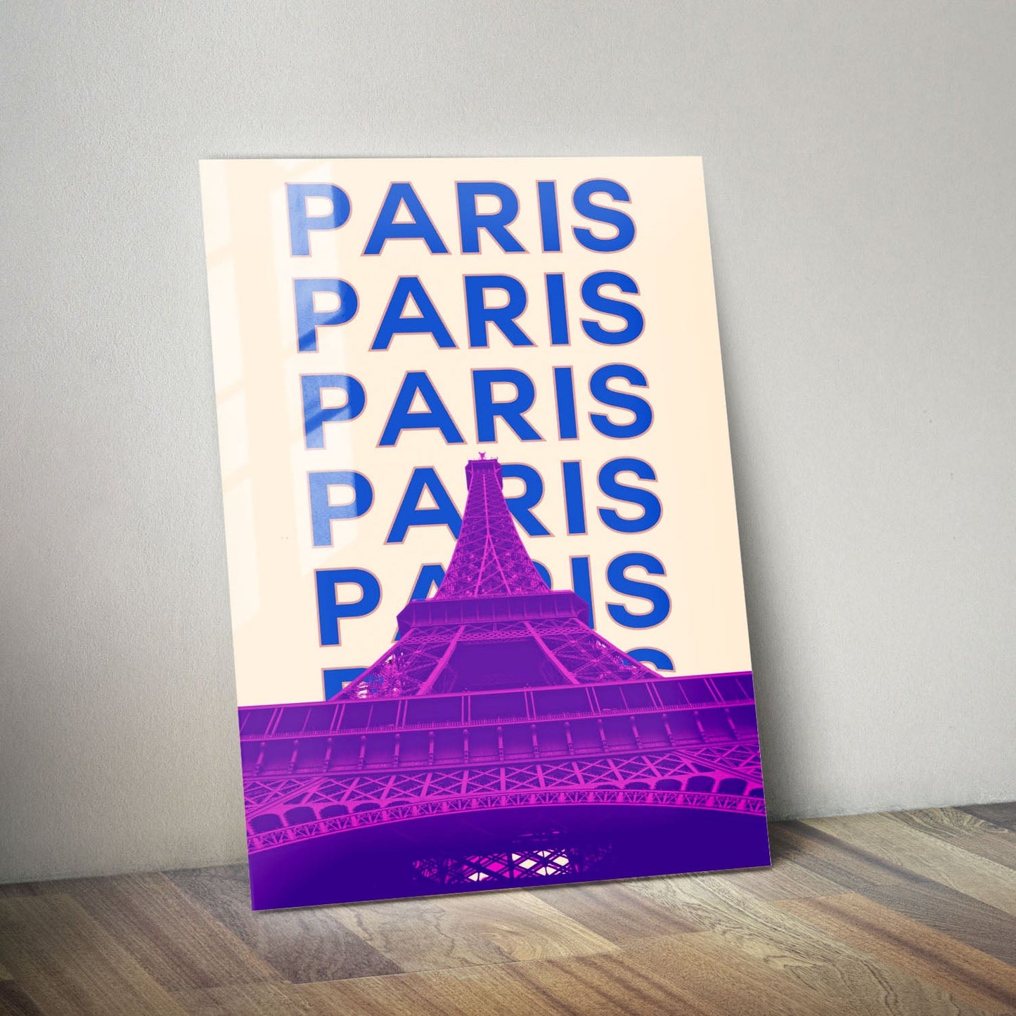 Wes Co Gallery Metal Poster Paris City Colorful Travel 11" x 14" Home Goods - Travel Illustrations Edge to edge Metal Art Print