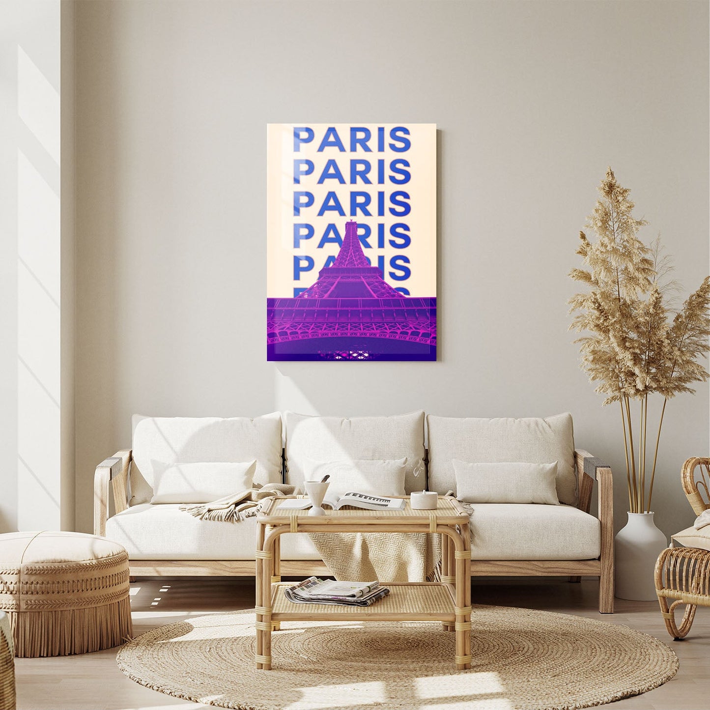 Wes Co Gallery Metal Poster Paris City Colorful Travel 11" x 14" Home Goods - Travel Illustrations Edge to edge Metal Art Print