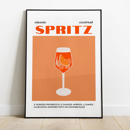 Wes Co Gallery Poster Classic Aperol Spritz Cocktail Poster 8 x 10" Home Goods - Coffee  Art Print