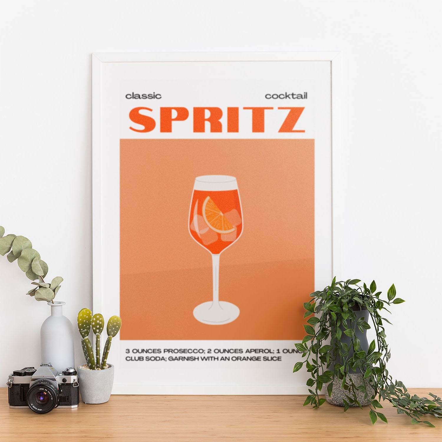 Wes Co Gallery Poster Classic Aperol Spritz Cocktail Poster 12 x 16" Home Goods - Coffee  Art Print