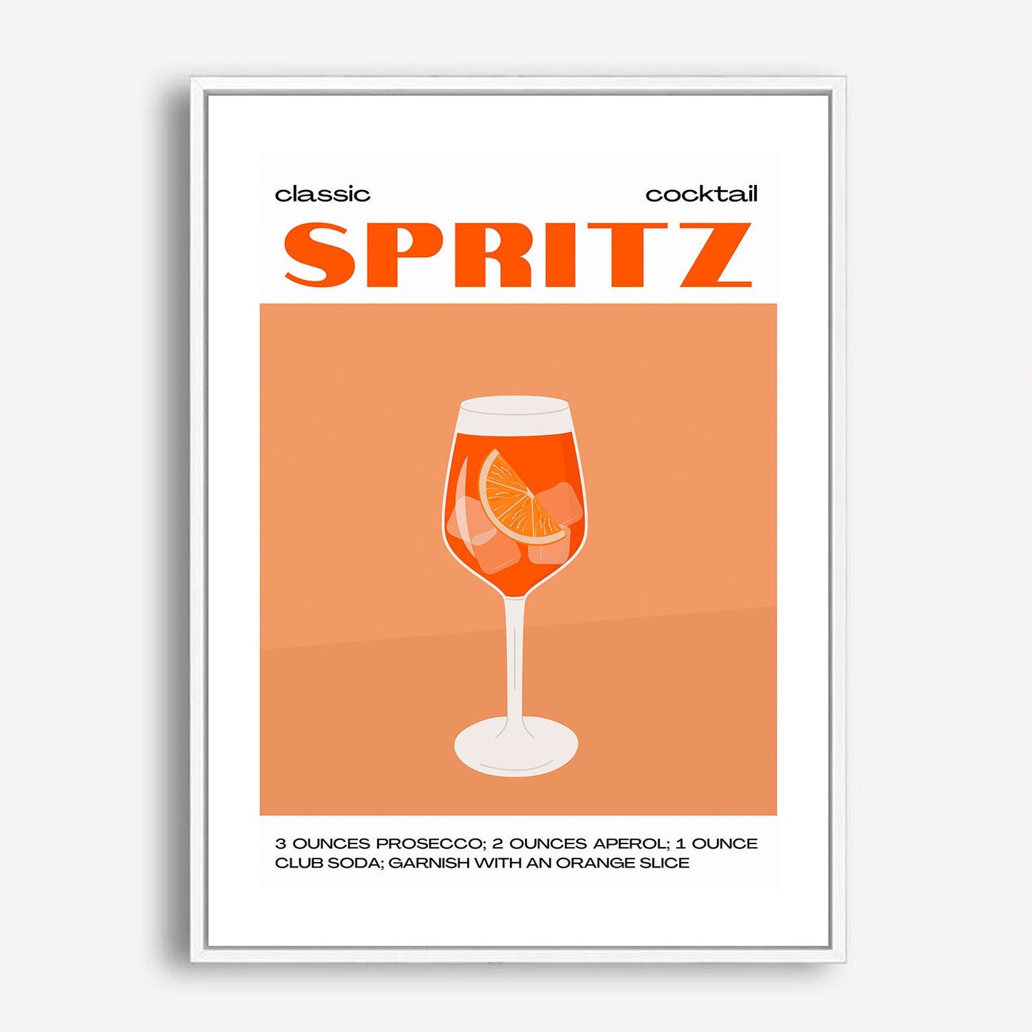 Wes Co Gallery Poster Classic Aperol Spritz Cocktail Poster 5 x 7" Home Goods - Coffee  Art Print