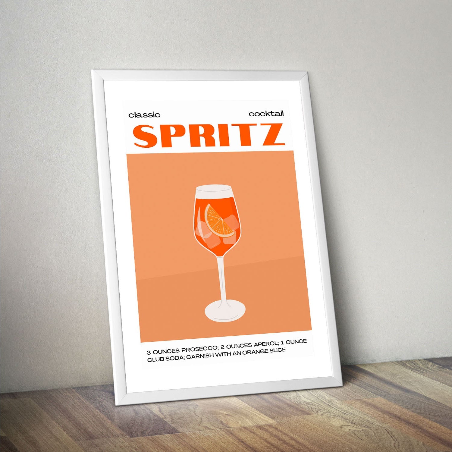 Wes Co Gallery Poster Classic Aperol Spritz Cocktail Poster 16 x 20" Home Goods - Coffee  Art Print