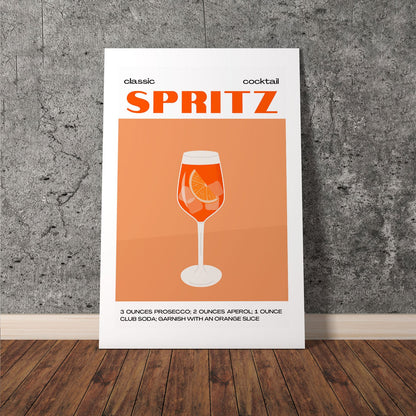 Wes Co Gallery Poster Classic Aperol Spritz Cocktail Poster 11 x 17" Home Goods - Coffee  Art Print