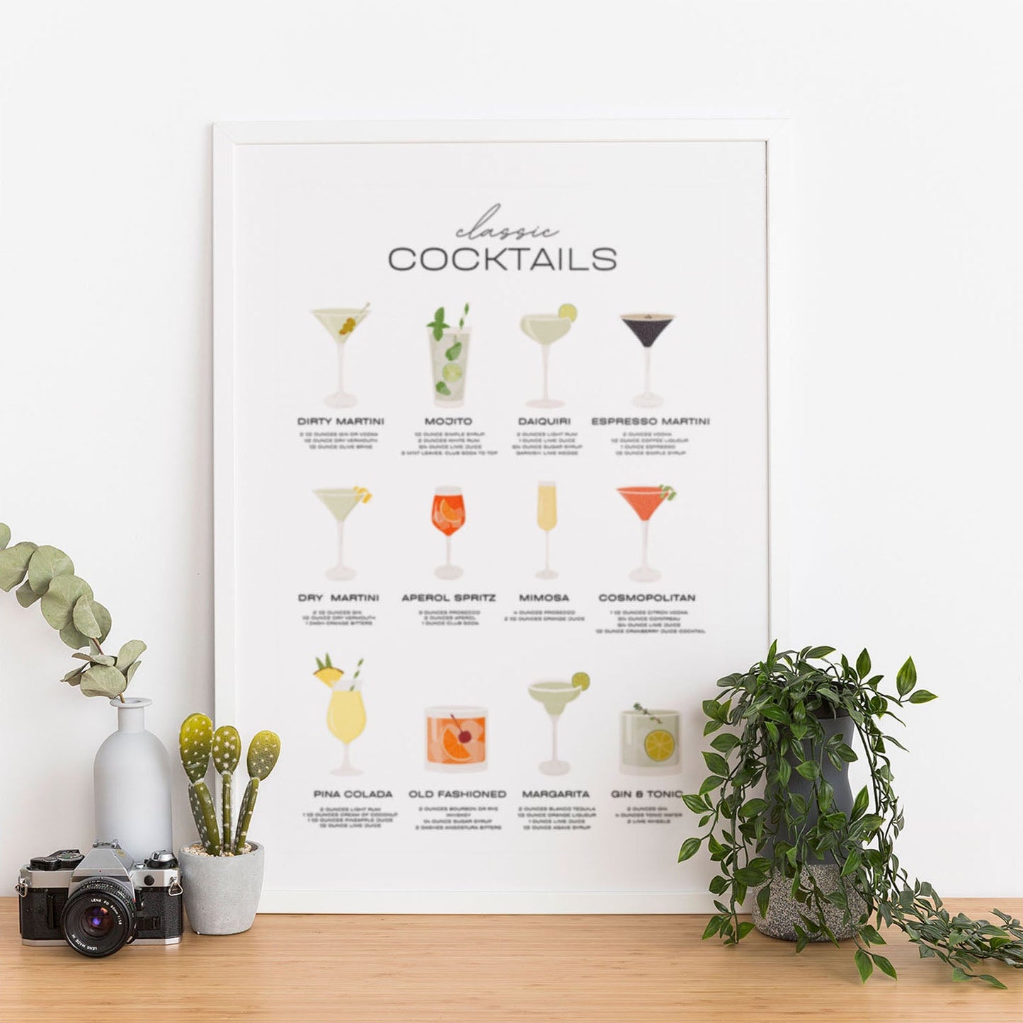 Wes Co Gallery Poster Classic Cocktail Collection Poster 12 x 16" Home Goods - Coffee  Art Print