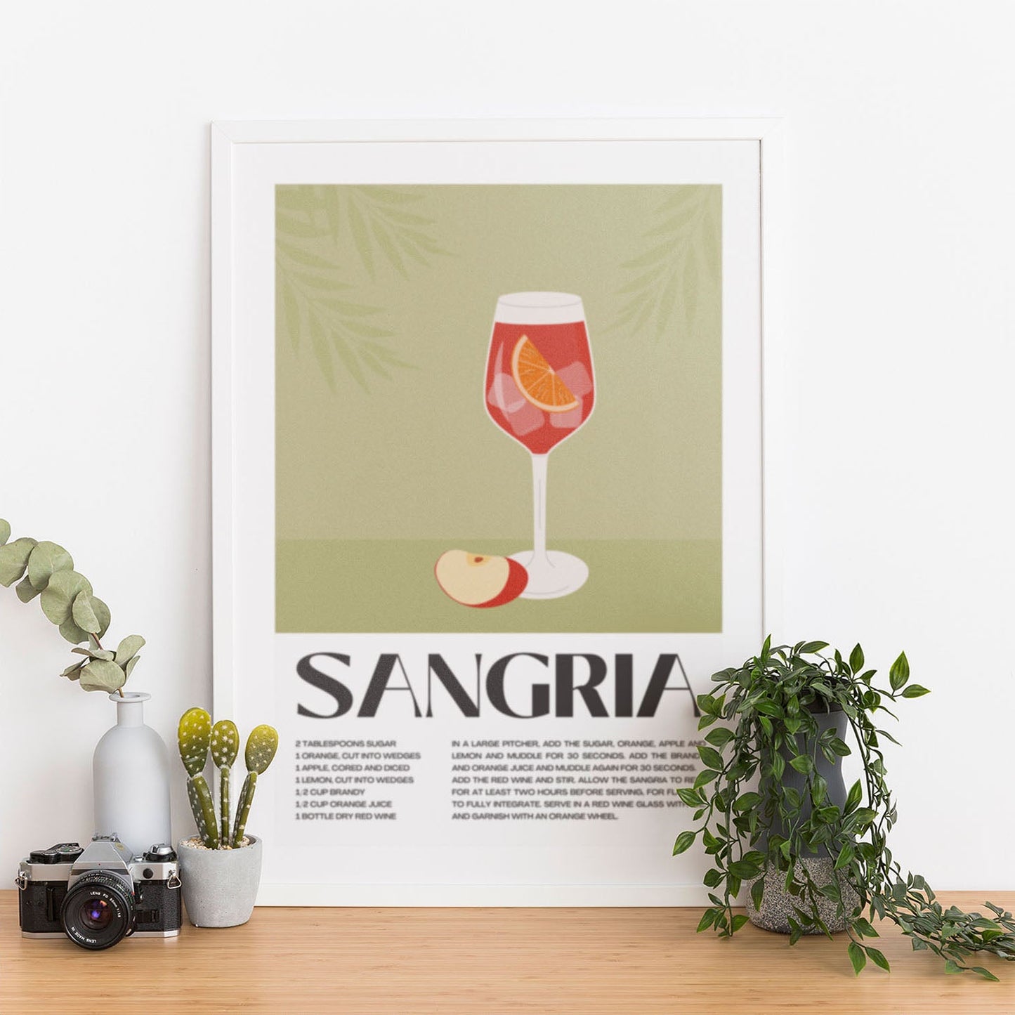 Wes Co Gallery Poster Refreshing Sangria Recipe Poster 12 x 16" Home Goods - Coffee  Art Print