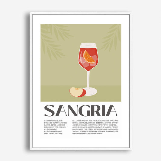 Wes Co Gallery Poster Refreshing Sangria Recipe Poster 5 x 7" Home Goods - Coffee  Art Print