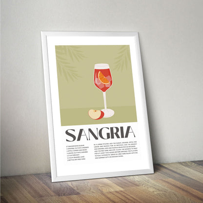 Wes Co Gallery Poster Refreshing Sangria Recipe Poster 16 x 20" Home Goods - Coffee  Art Print