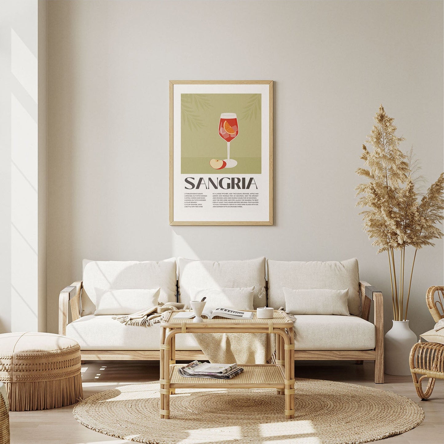 Wes Co Gallery Poster Refreshing Sangria Recipe Poster 8 x 10" Home Goods - Coffee  Art Print