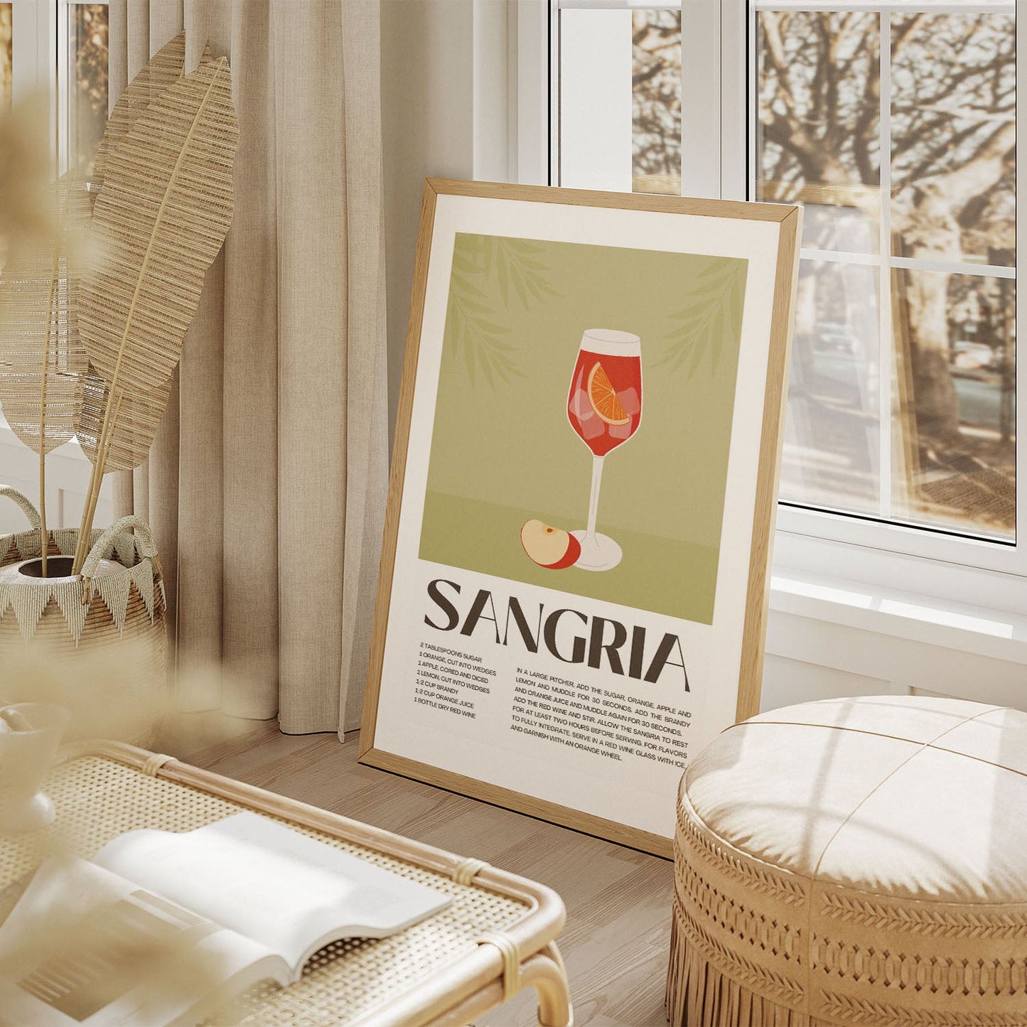Wes Co Gallery Poster Refreshing Sangria Recipe Poster 11 x 17" Home Goods - Coffee  Art Print