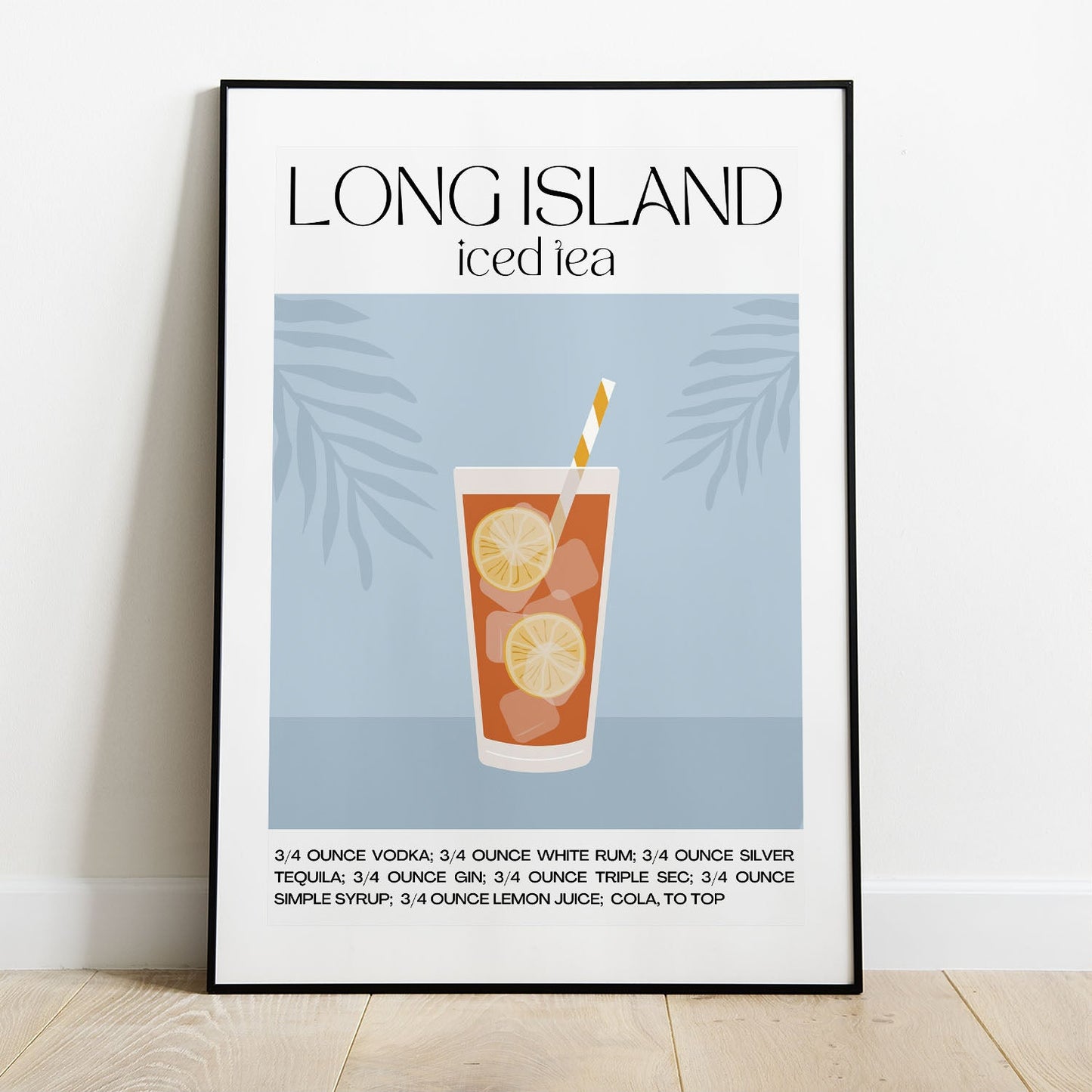 Wes Co Gallery Poster Long Island Iced Tea Recipe Poster 8 x 10" Home Goods - Coffee  Art Print