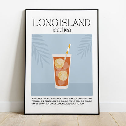 Wes Co Gallery Poster Long Island Iced Tea Recipe Poster 8 x 10" Home Goods - Coffee  Art Print