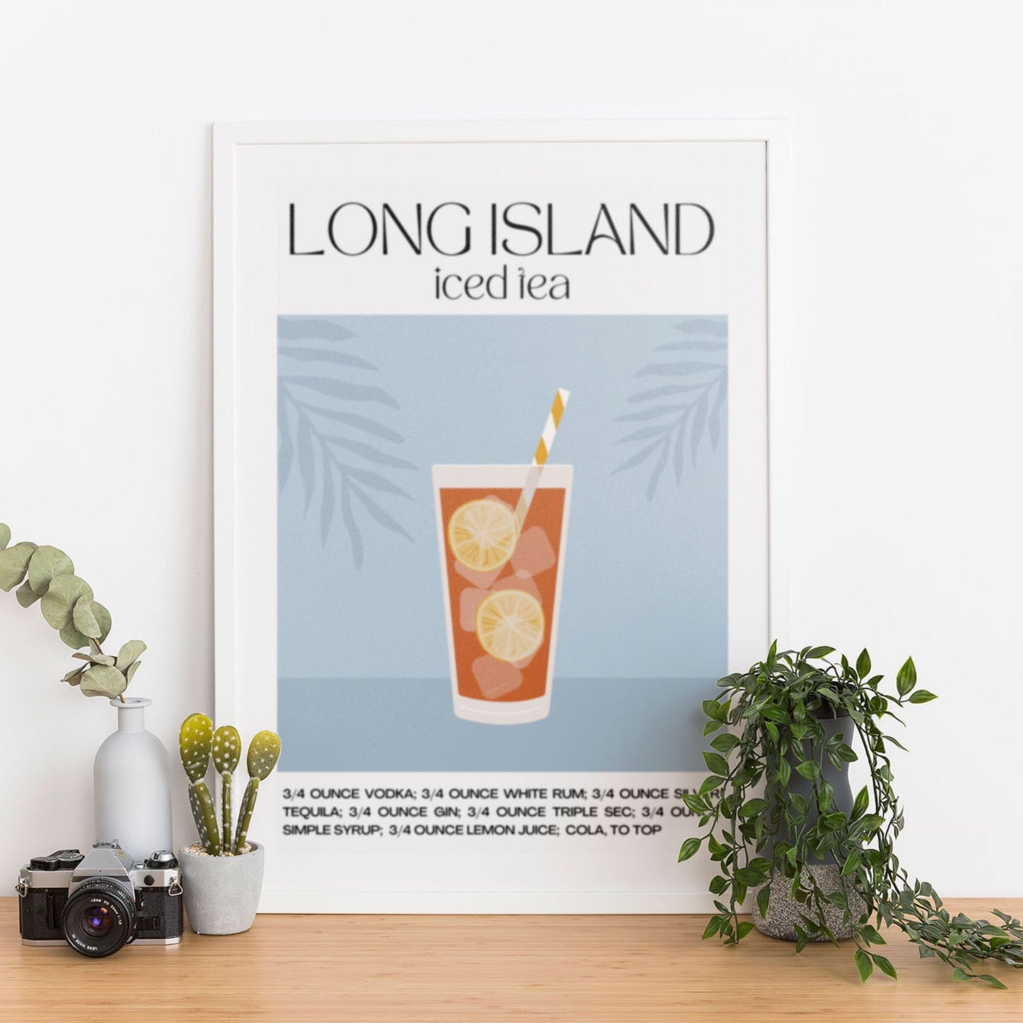 Wes Co Gallery Poster Long Island Iced Tea Recipe Poster 12 x 16" Home Goods - Coffee  Art Print