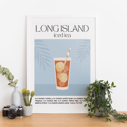 Wes Co Gallery Poster Long Island Iced Tea Recipe Poster 12 x 16" Home Goods - Coffee  Art Print