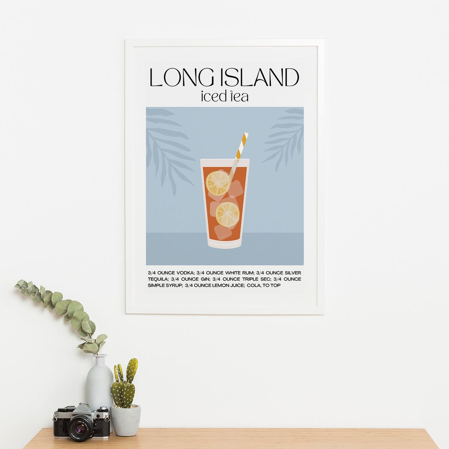Wes Co Gallery Poster Long Island Iced Tea Recipe Poster 16 x 20" Home Goods - Coffee  Art Print