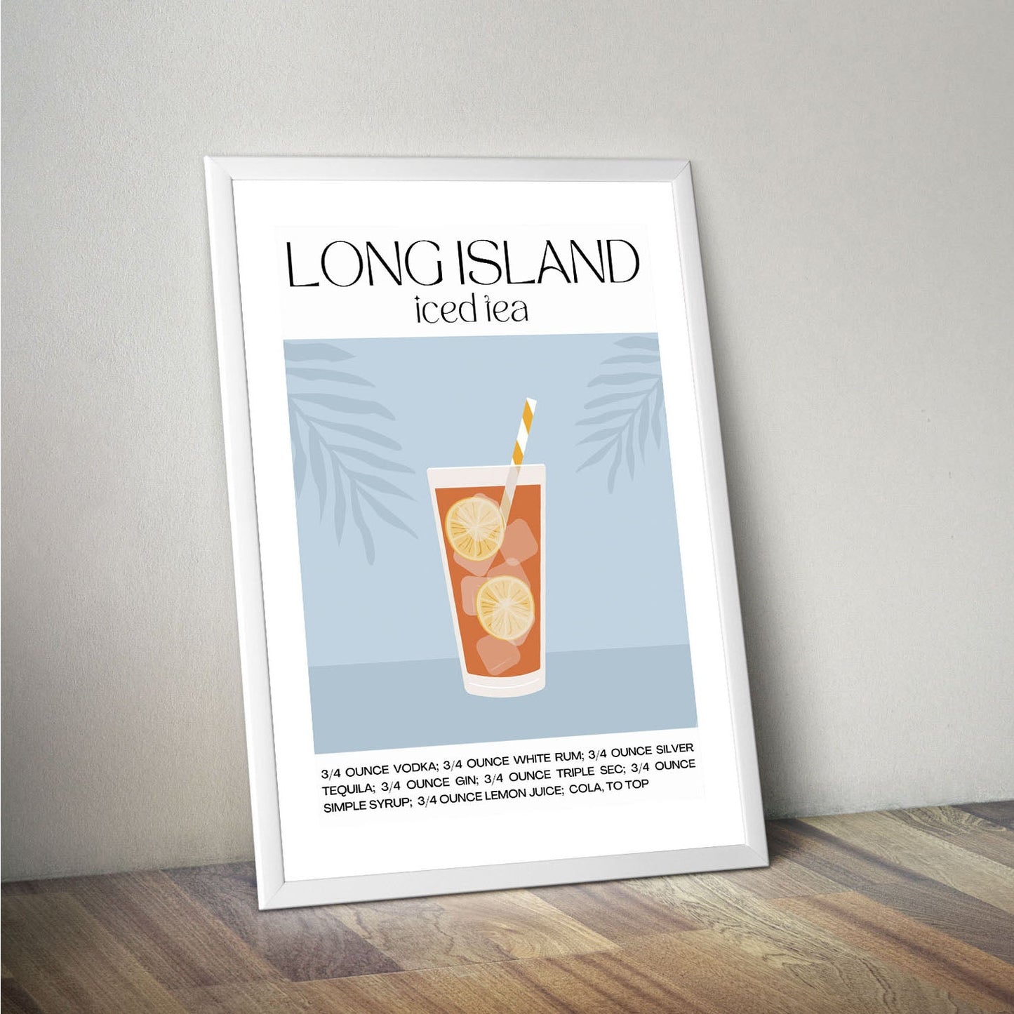 Wes Co Gallery Poster Long Island Iced Tea Recipe Poster 16 x 20" Home Goods - Coffee  Art Print