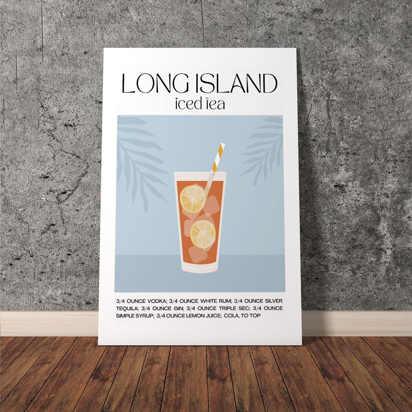 Wes Co Gallery Poster Long Island Iced Tea Recipe Poster 11 x 17" Home Goods - Coffee  Art Print