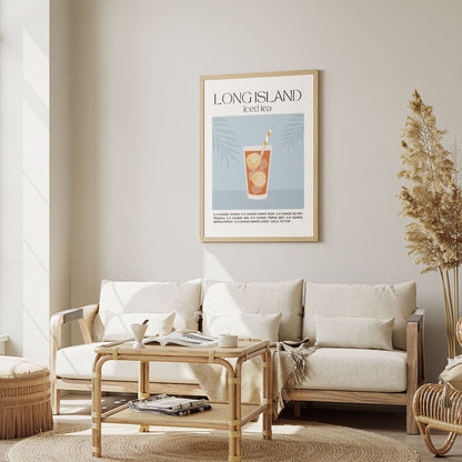 Wes Co Gallery Poster Long Island Iced Tea Recipe Poster 12 x 16" Home Goods - Coffee  Art Print