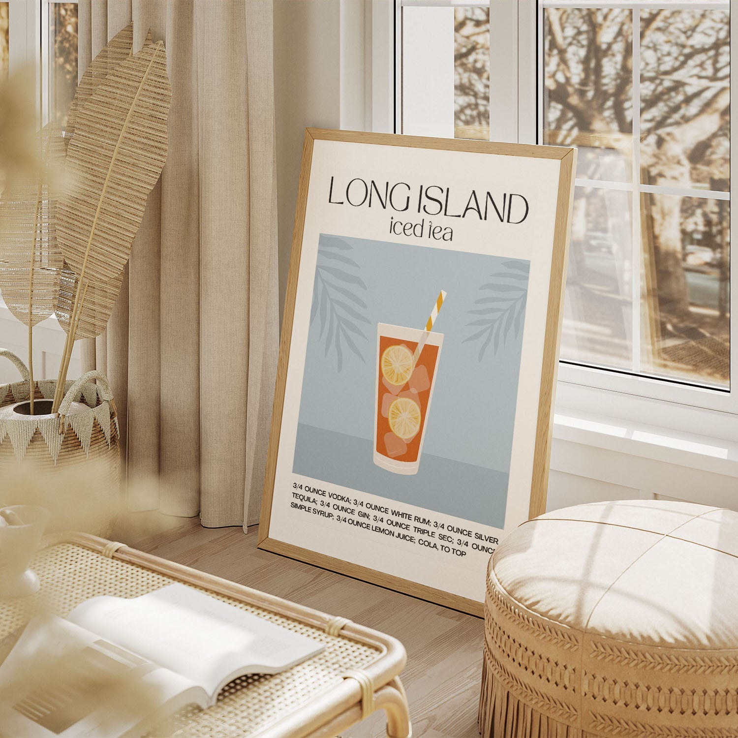 Wes Co Gallery Poster Long Island Iced Tea Recipe Poster 11 x 17" Home Goods - Coffee  Art Print