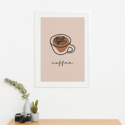 Wes Co Gallery Poster Simple Coffee Line Poster 16 x 20" Home Goods - Coffee  Art Print