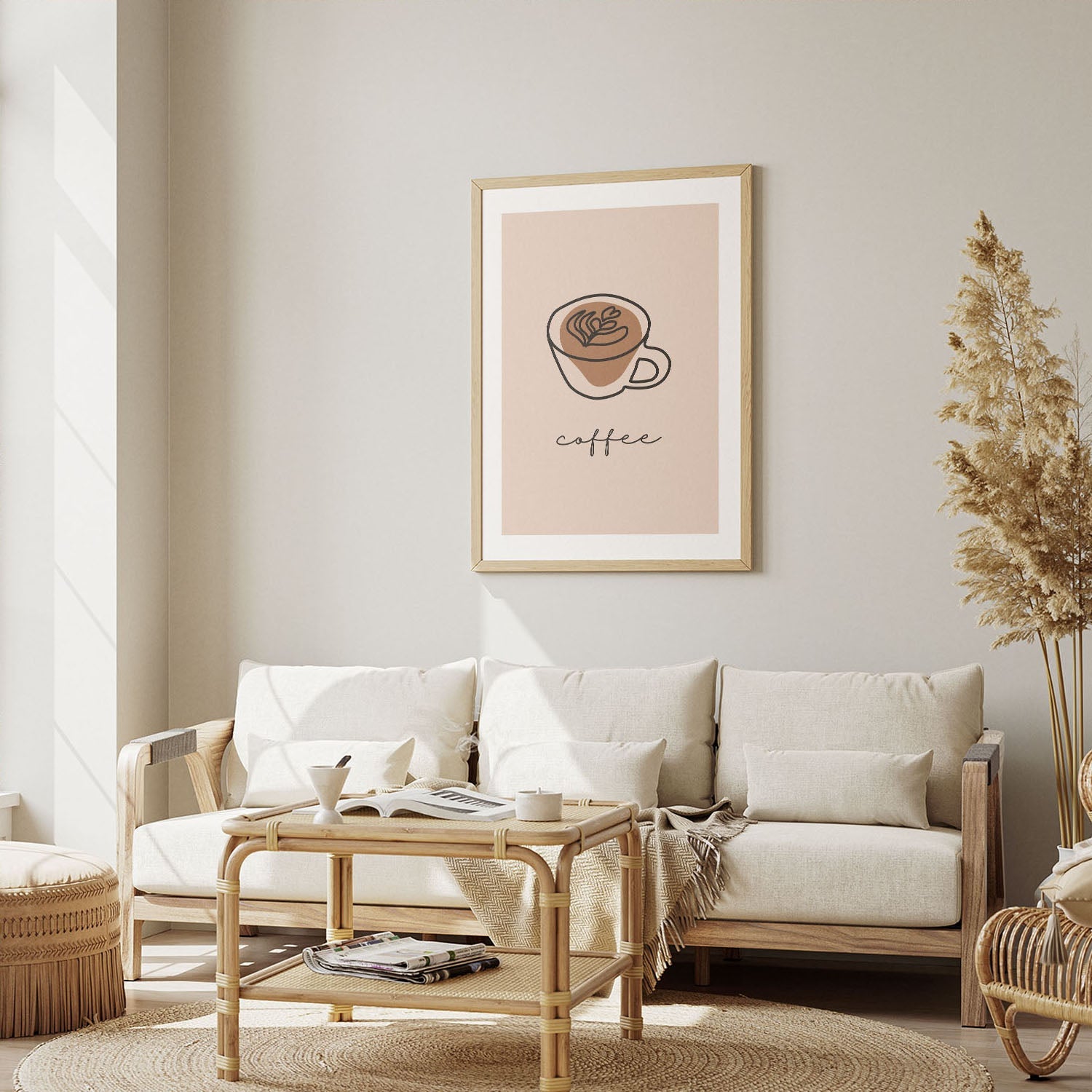 Wes Co Gallery Poster Simple Coffee Line Poster 12 x 16" Home Goods - Coffee  Art Print