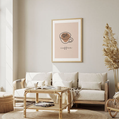 Wes Co Gallery Poster Simple Coffee Line Poster 12 x 16" Home Goods - Coffee  Art Print