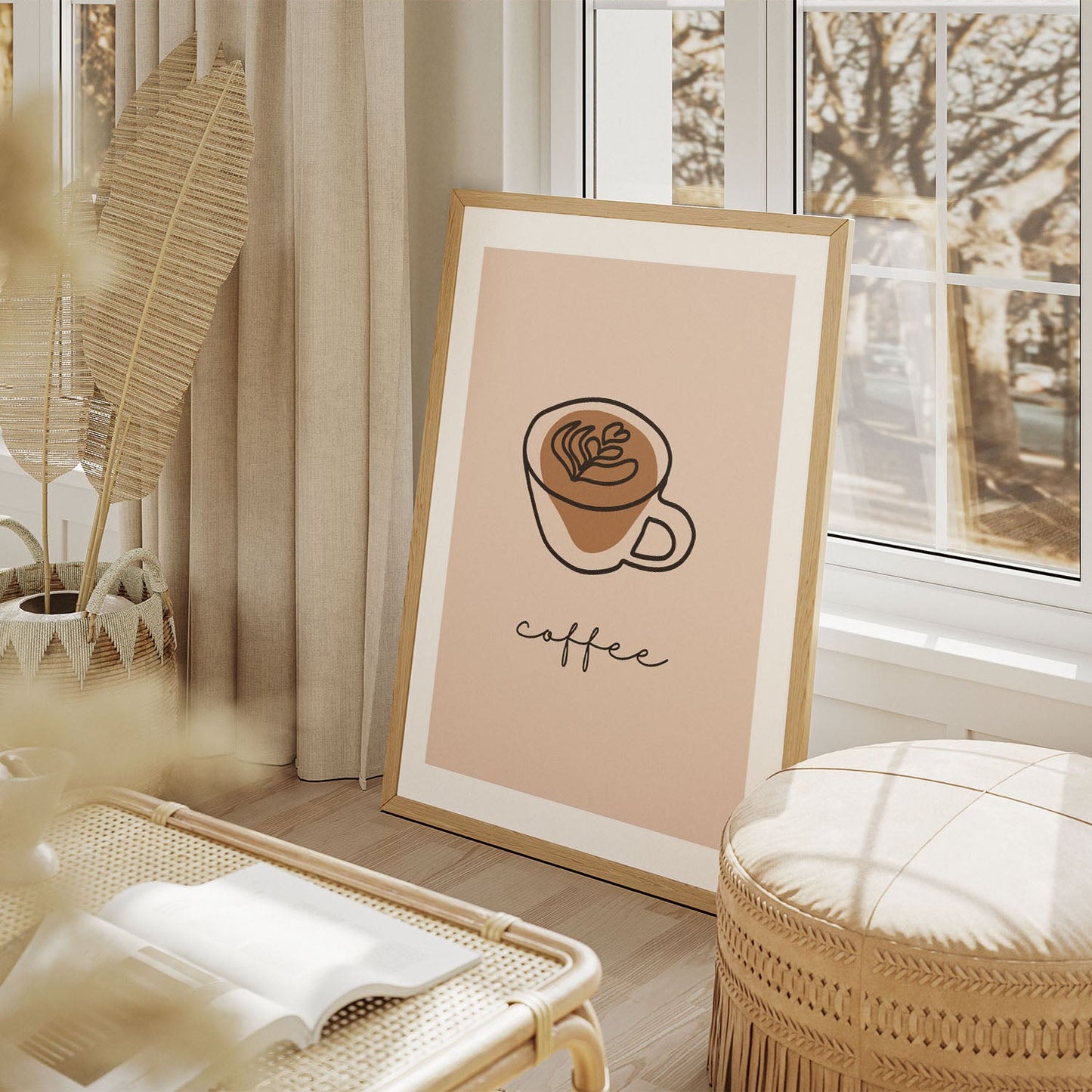 Wes Co Gallery Poster Simple Coffee Line Poster 11 x 17" Home Goods - Coffee  Art Print