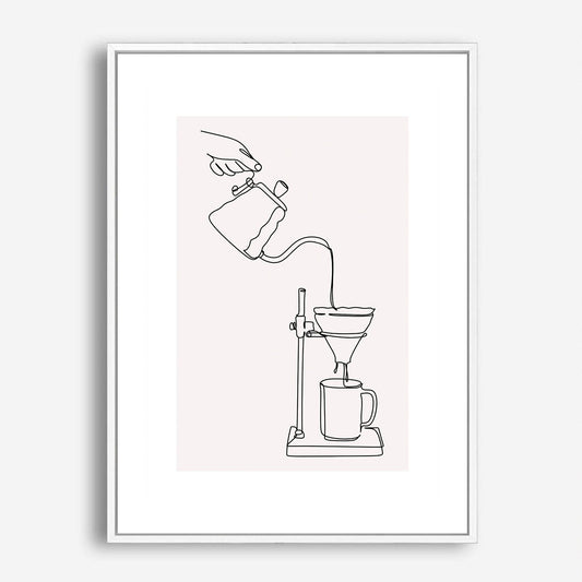 Wes Co Gallery Poster Pour Over Coffee Line Drawing 5 x 7" Home Goods - Coffee  Art Print