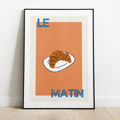 Wes Co Gallery Poster Morning Croissant Delight 8 x 10" Home Goods - Coffee  Art Print