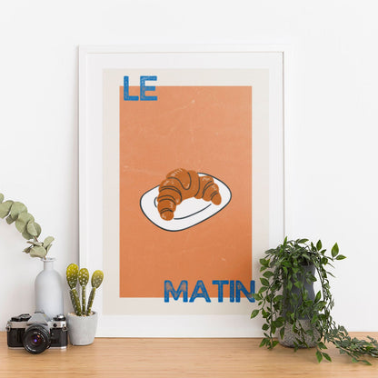 Wes Co Gallery Poster Morning Croissant Delight 12 x 16" Home Goods - Coffee  Art Print