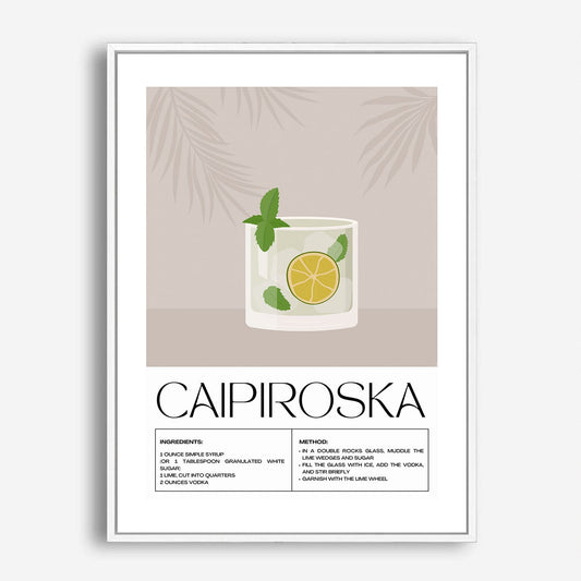 Wes Co Gallery Poster Classic Caipiroska Recipe 5 x 7" Home Goods - Coffee  Art Print