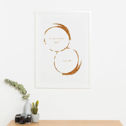 Wes Co Gallery Poster Coffee Stain Love 16 x 20" Home Goods - Coffee  Art Print