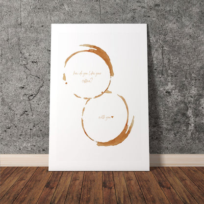 Wes Co Gallery Poster Coffee Stain Love 11 x 17" Home Goods - Coffee  Art Print