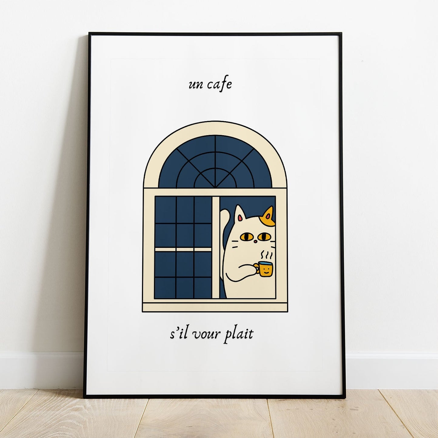 Wes Co Gallery Poster Cat Cafe Charm 8 x 10" Home Goods - Coffee  Art Print