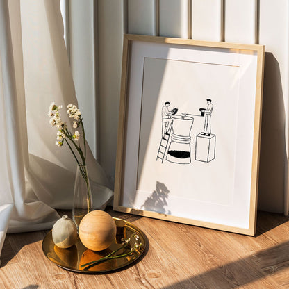 Wes Co Gallery Poster The Grind 5 x 7" Home Goods - Coffee  Art Print