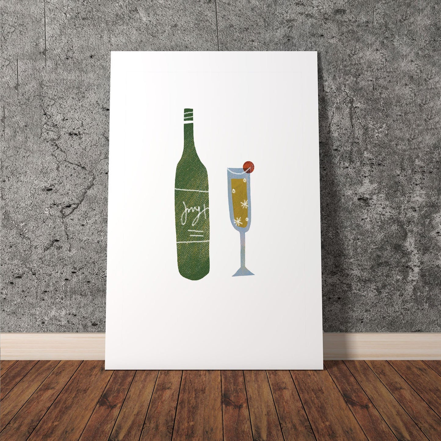 Wes Co Gallery Poster Bottle & Glass 11 x 17" Home Goods - Coffee  Art Print