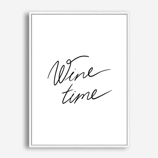 Wes Co Gallery Poster Wine Time Script 5 x 7" Home Goods - Coffee  Art Print