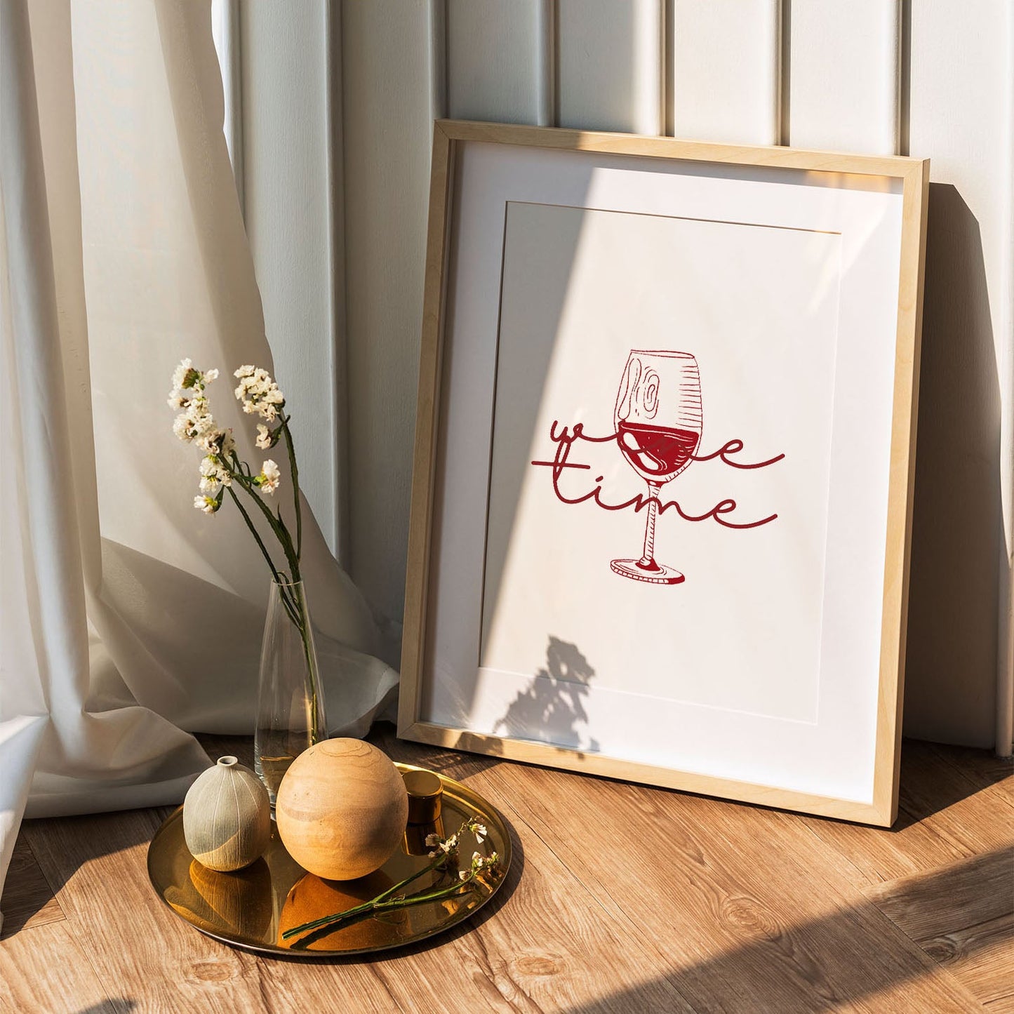 Wes Co Gallery Poster Wine Glass Time 5 x 7" Home Goods - Coffee  Art Print