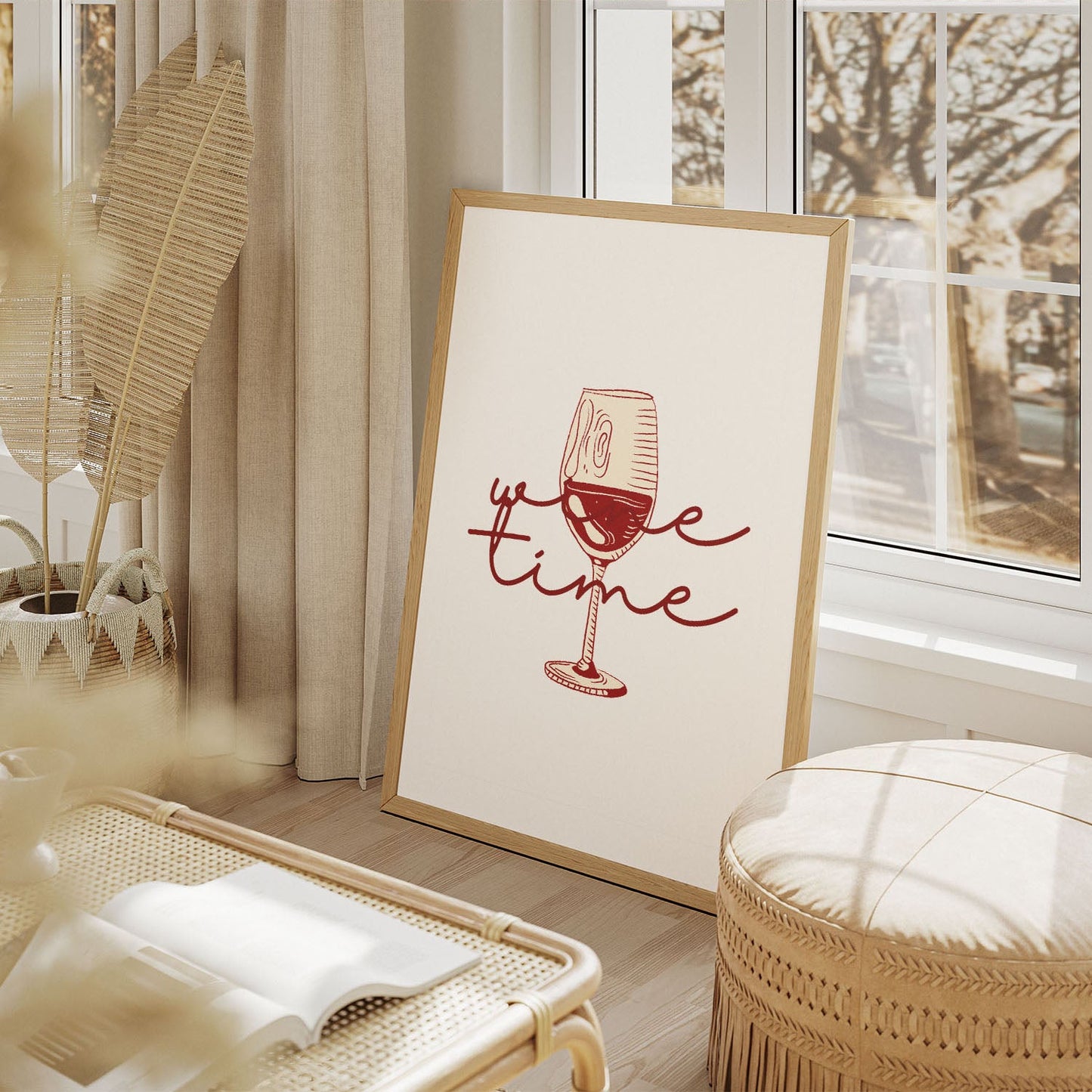 Wes Co Gallery Poster Wine Glass Time 11 x 17" Home Goods - Coffee  Art Print