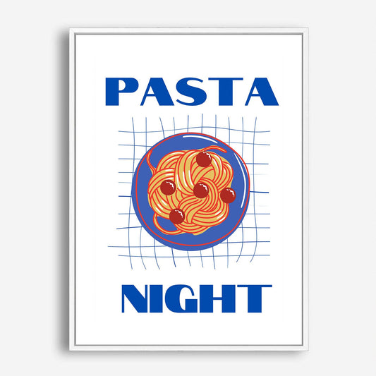 Wes Co Gallery Poster Pasta Night Blue 5 x 7" Home Goods - Coffee  Art Print