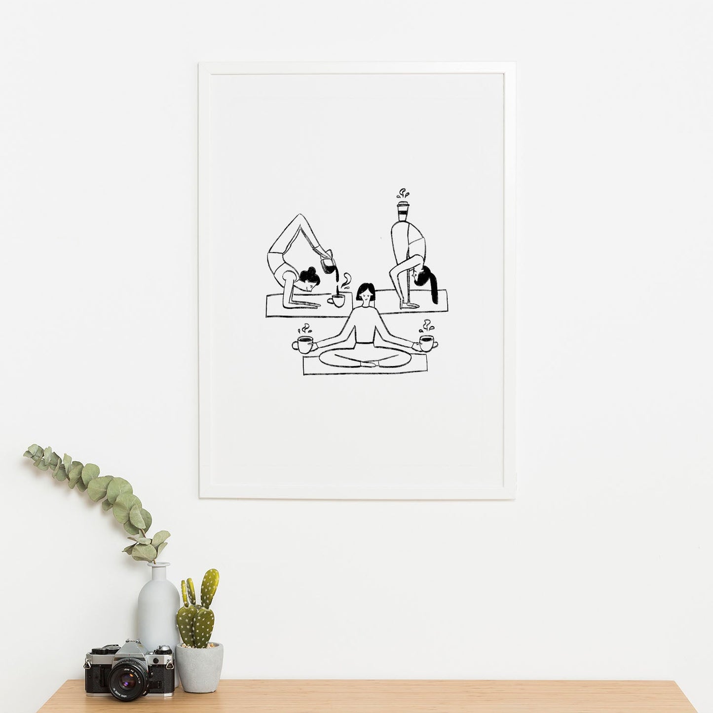 Wes Co Gallery Poster Coffee Yoga 16 x 20" Home Goods - Coffee  Art Print