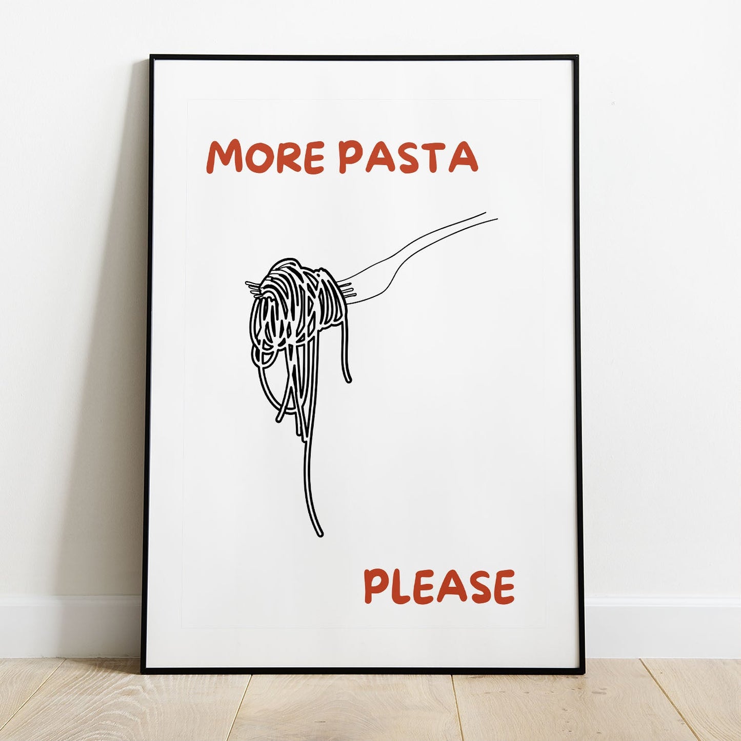 Wes Co Gallery Poster More Pasta Please 8 x 10" Home Goods - Coffee  Art Print