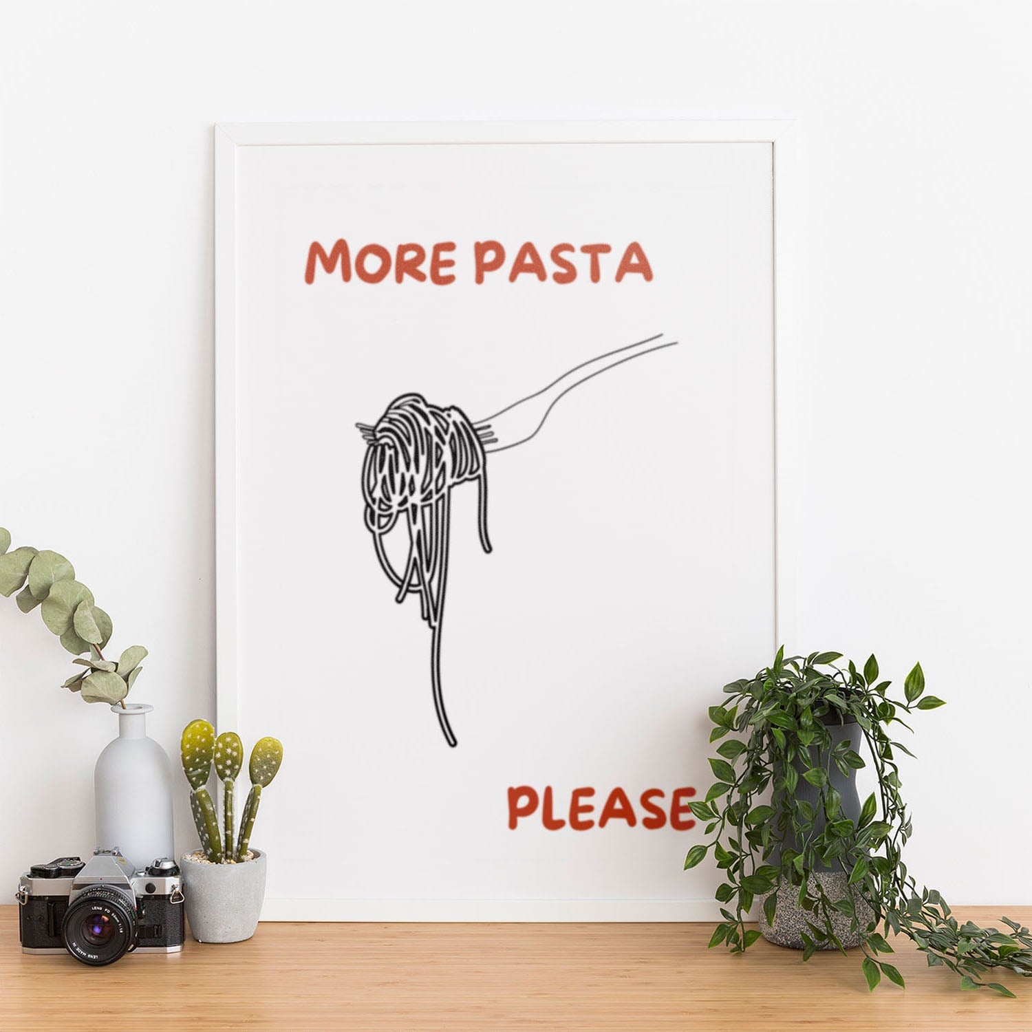 Wes Co Gallery Poster More Pasta Please 12 x 16" Home Goods - Coffee  Art Print