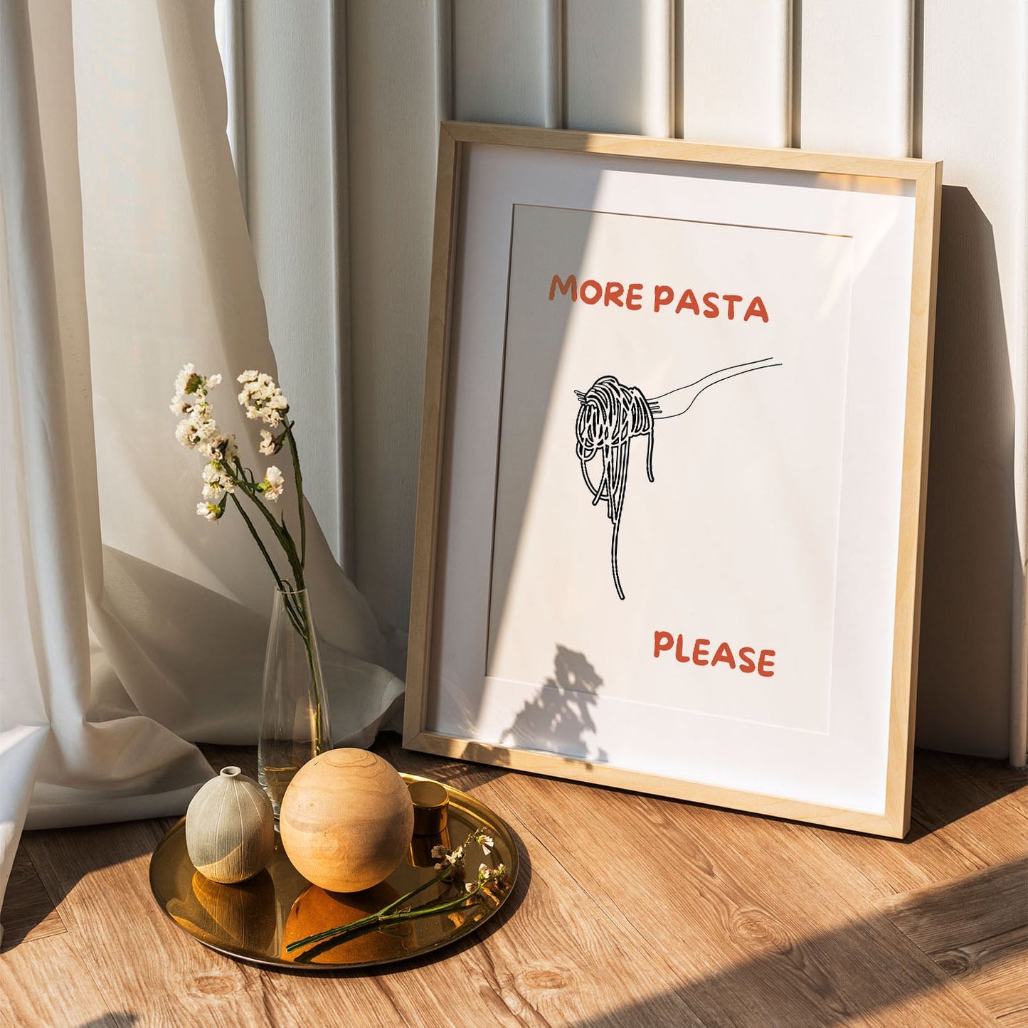 Wes Co Gallery Poster More Pasta Please 5 x 7" Home Goods - Coffee  Art Print