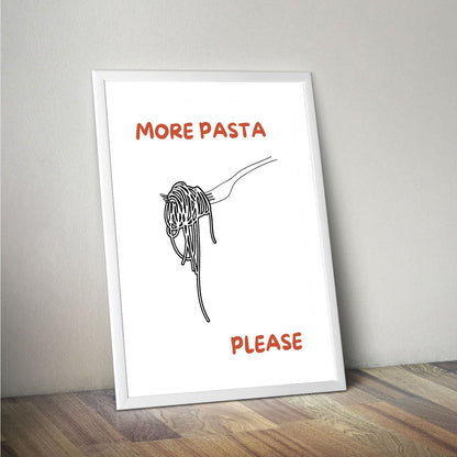 Wes Co Gallery Poster More Pasta Please 16 x 20" Home Goods - Coffee  Art Print