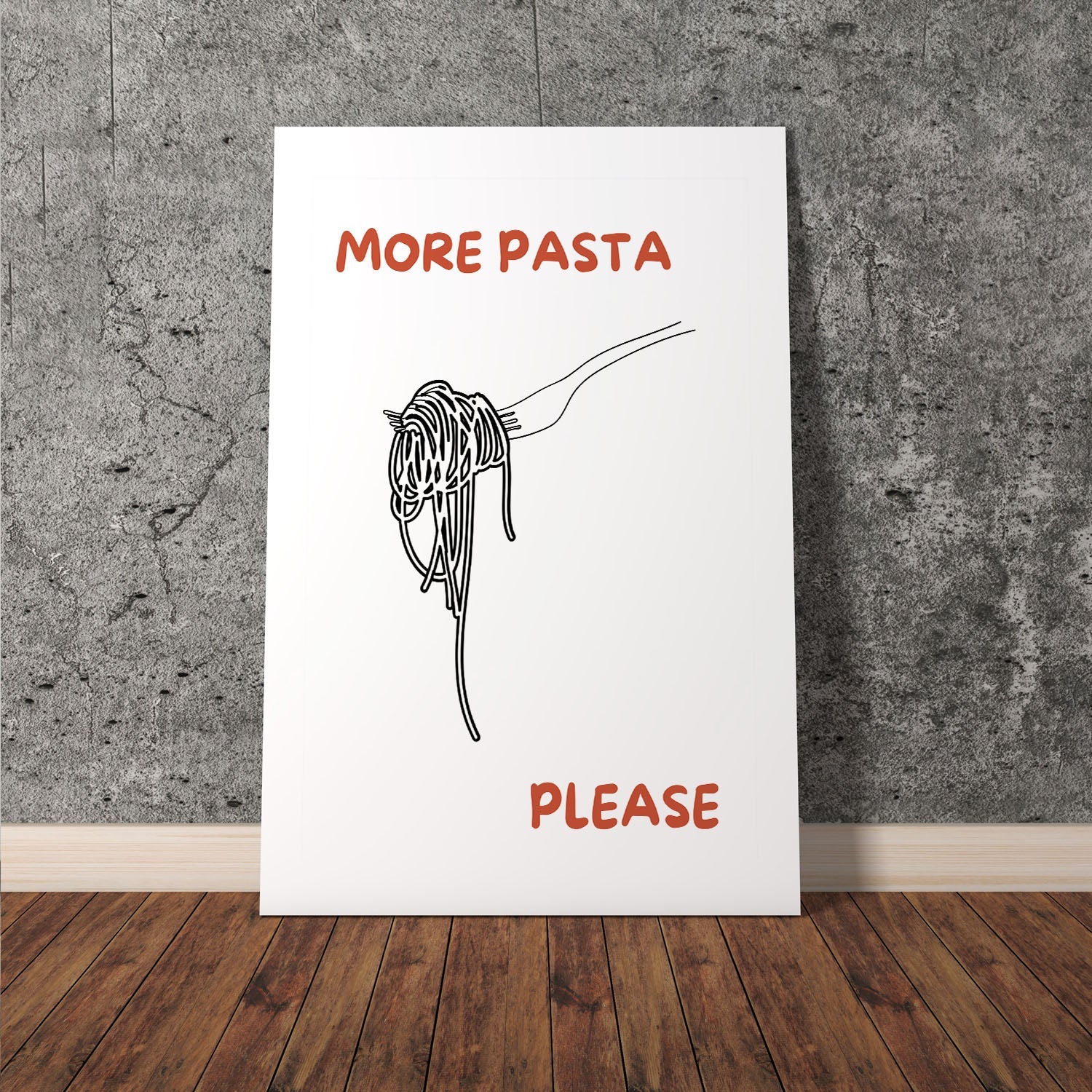 Wes Co Gallery Poster More Pasta Please 11 x 17" Home Goods - Coffee  Art Print