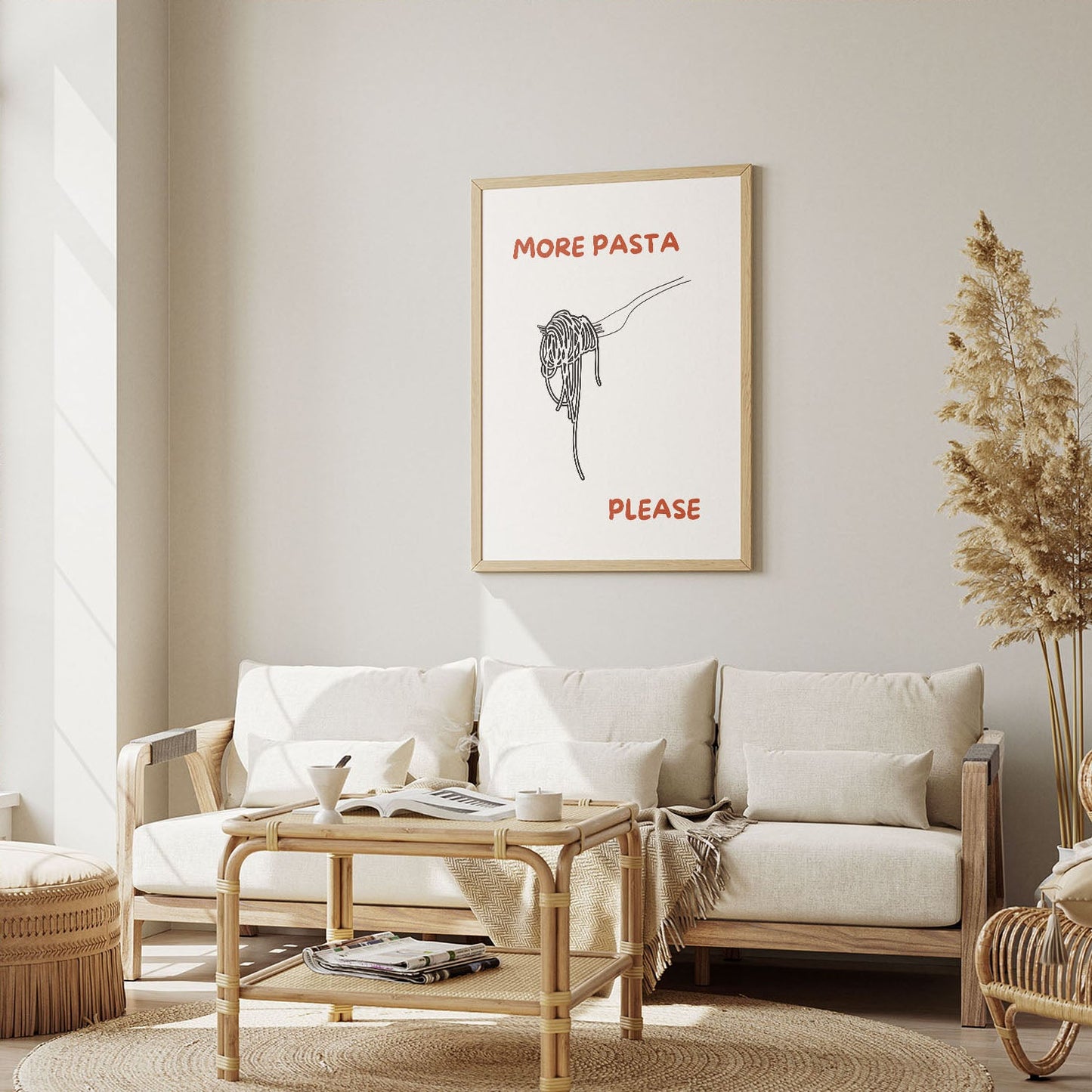 Wes Co Gallery Poster More Pasta Please 12 x 16" Home Goods - Coffee  Art Print